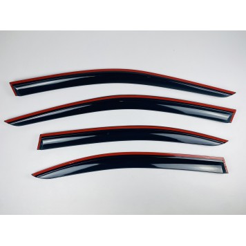 Дефлекторы окон Skoda Superb III 2015+ с нерж. хром полоской-6